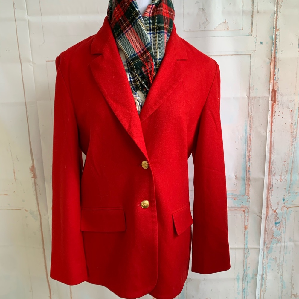 Pendleton Red Wool Blazer Size 10 - image 1